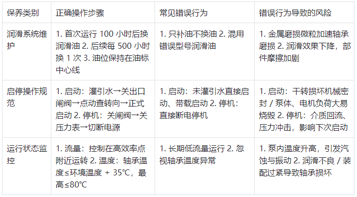 恒流泵核心保养项目与操作规范表